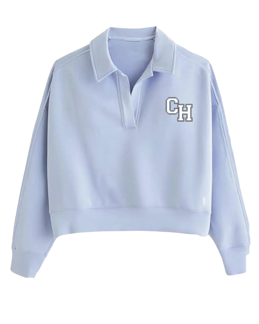 CH Embroidered Slouchy Polo Sweatshirt