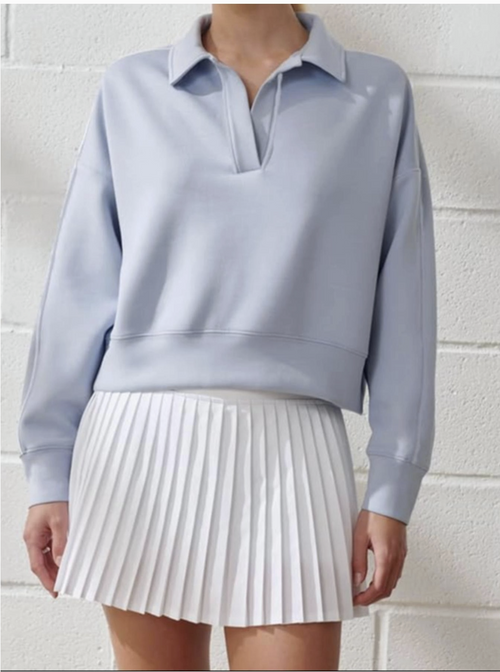 CH Embroidered Slouchy Polo Sweatshirt